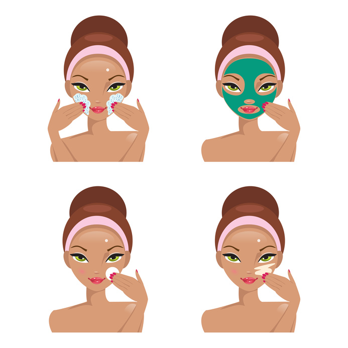 Face Care. Vector Illustration